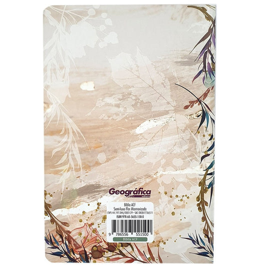 Bíblia Flor Marmorizada | ACF | Letra Normal | Capa Dura
