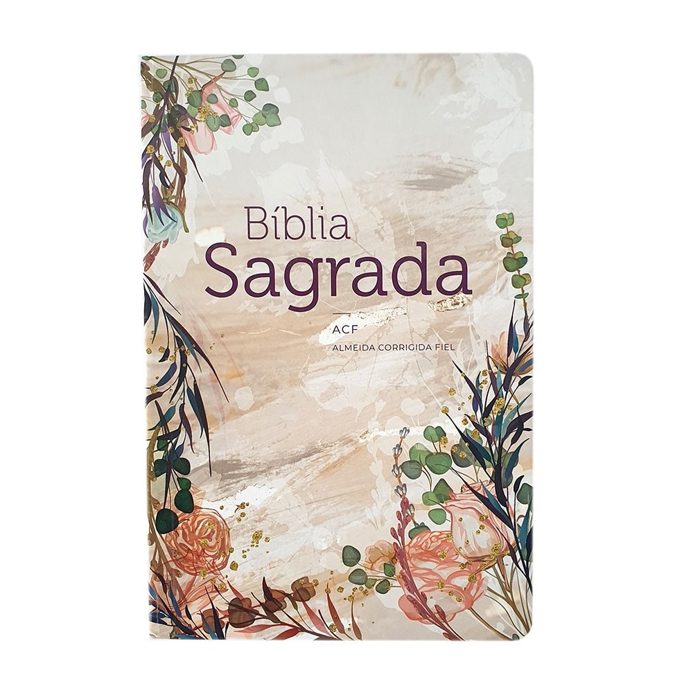 Bíblia Flor Marmorizada | ACF | Letra Normal | Capa Dura