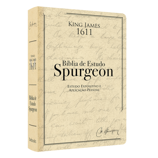 Bíblia de Estudo Spurgeon | King James 1611 | Letra Grande | Luxo | Creme