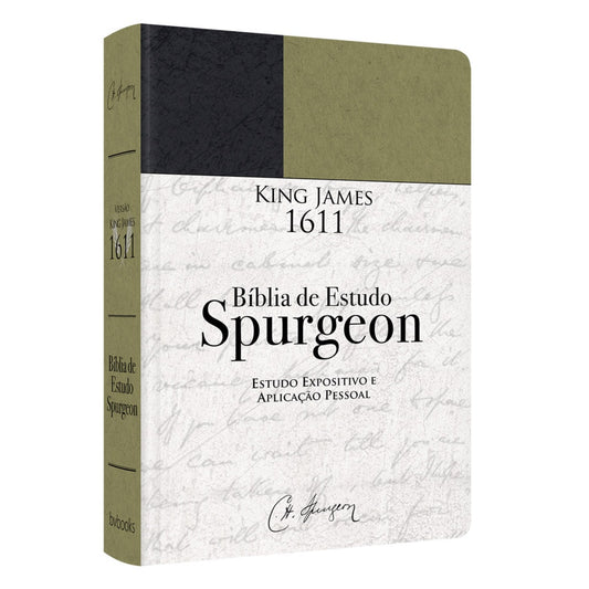 Bíblia de Estudo Spurgeon | King James 1611 | Letra Grande | Luxo | Verde