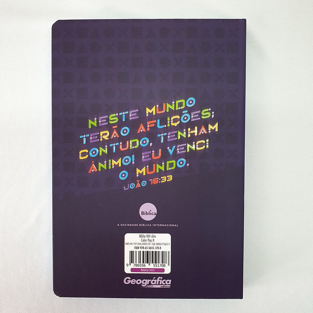 Bíblia Sagrada Slim Color Pop It | NVI | Letra Maior | Semi Luxo