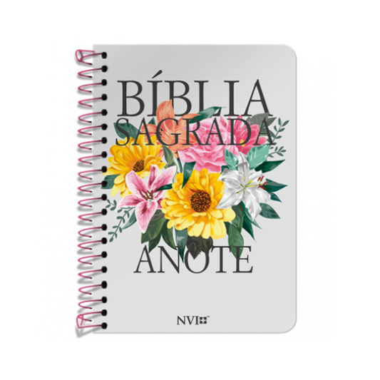 Bíblia Anote Espiral Primavera | NVI | Letra Normal | Com Espaço Para Anotações