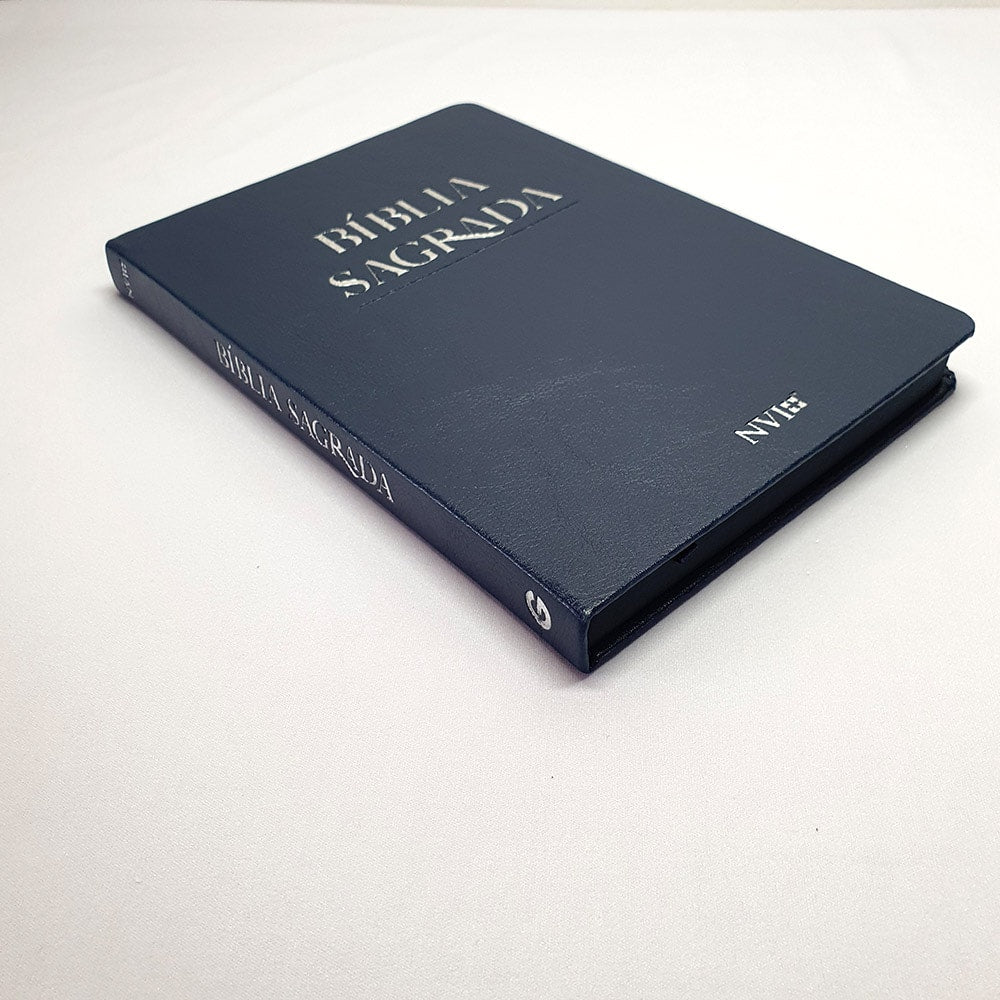 Bíblia Sagrada Slim | NVI | Letra Maior | PU Semi Luxo Azul