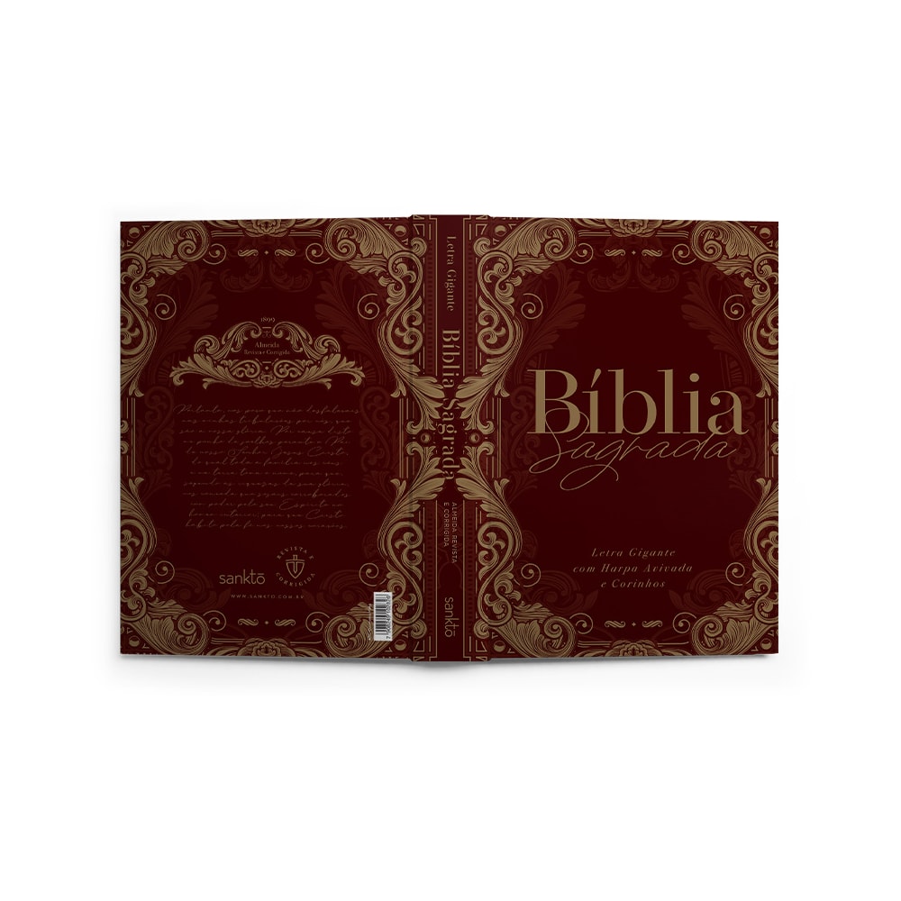 Bíblia Sagrada com Harpa Avivada e Corinhos Ornamentos | ARC | Letra Gigante | Capa Dura