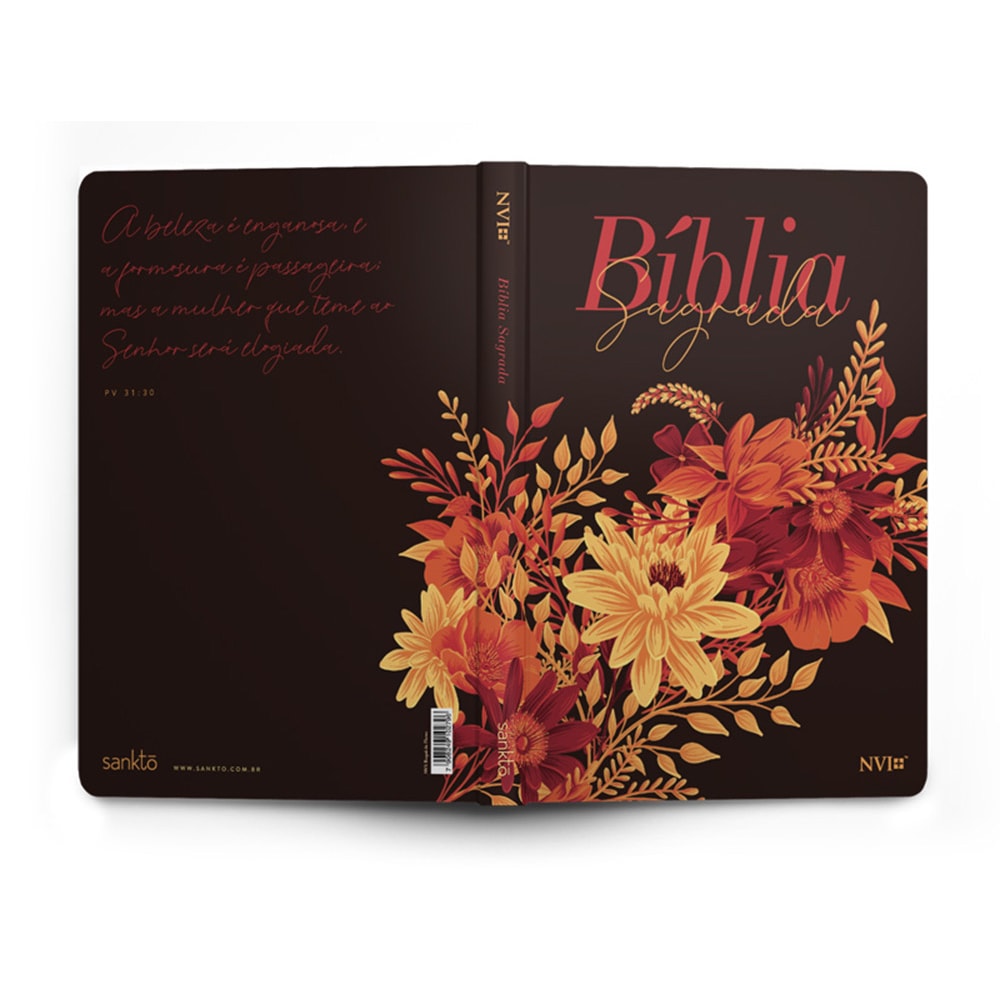 Bíblia Sagrada Slim Buquê de Flores | NVI | Letra Maior | Flexível