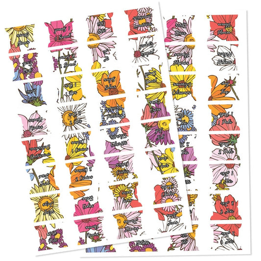 Abas Adesivas para Bíblias | Marcador Índice Primavera Flores