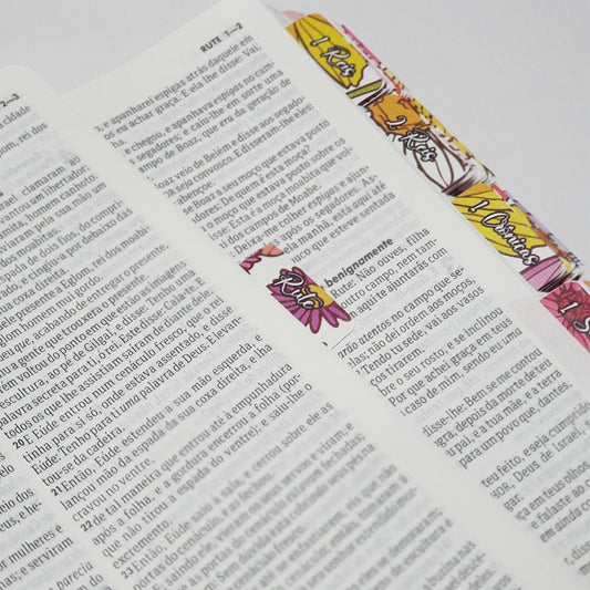 Abas Adesivas para Bíblias | Marcador Índice Primavera Flores