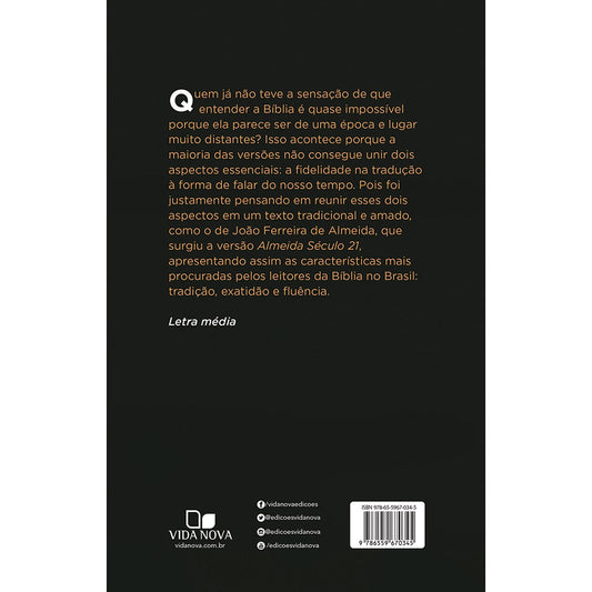 Bíblia Almeida Século 21 | A21 | Letra Média| Capa Dura | Leão de Judá
