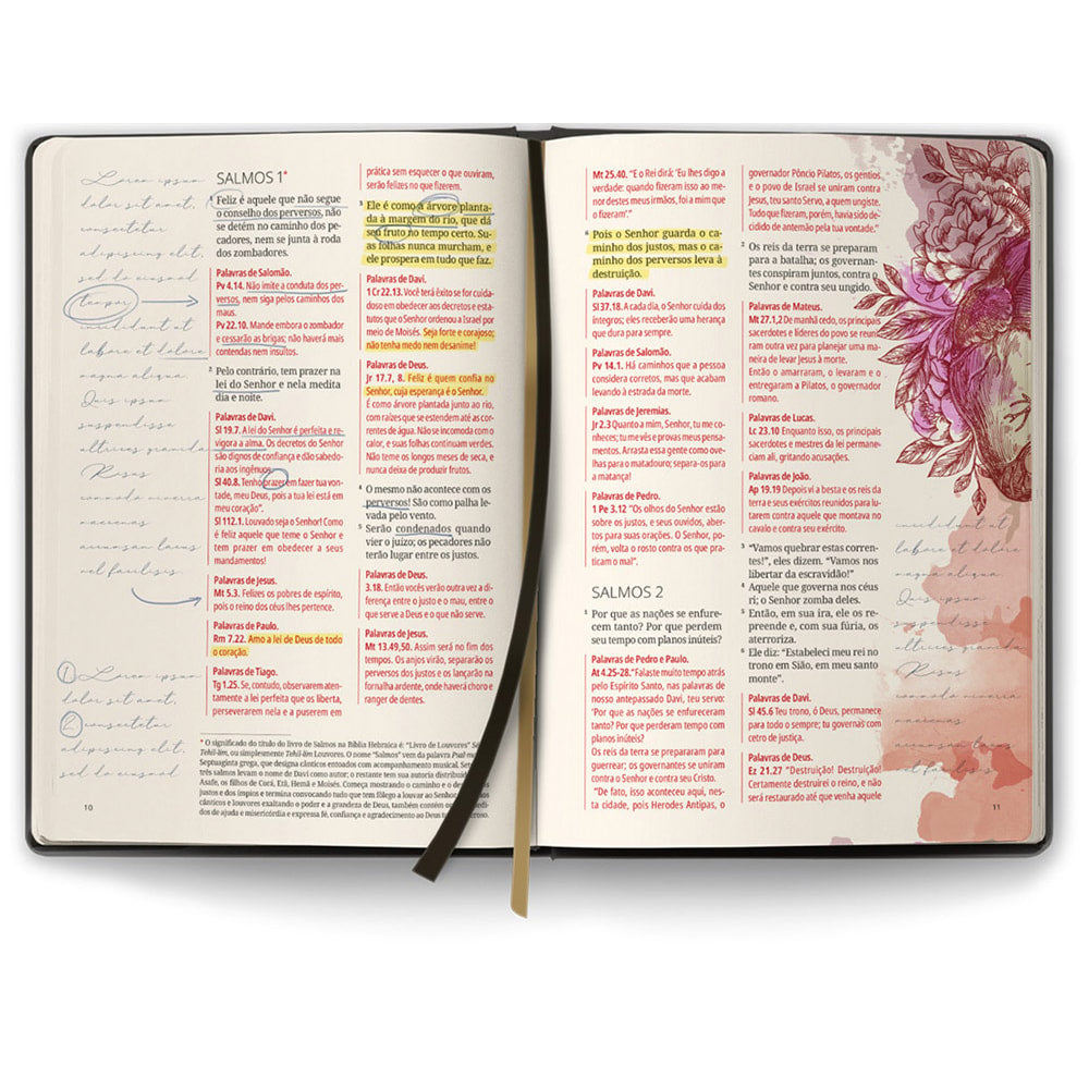 Bíblia Contexto | Salmos e Provérbios | NVT | Capa Dura | Floral