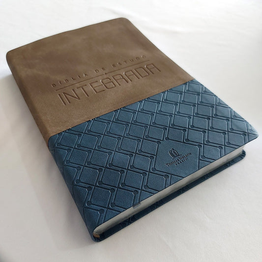 Bíblia de Estudo Integrada | NVI | Letra Normal | Capa Luxo Cinza e Azul