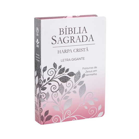 Bíblia Sagrada com Harpa Cristã | ARC | Letra Gigante | Ramo Prata
