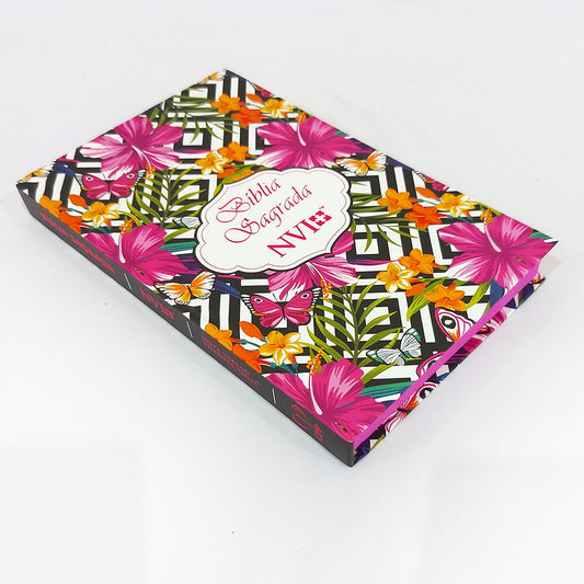 Bíblia Sagrada Slim Flores Hibisco | NVI | Letra Normal | Capa Dura