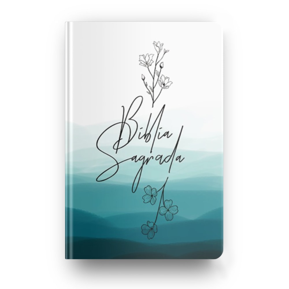 Bíblia Sagrada Flor Azul Evangelismo | ACF | Letra Normal | Capa Dura