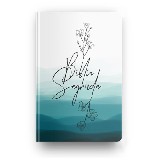 Bíblia Sagrada Flor Azul Evangelismo | ACF | Letra Normal | Capa Dura