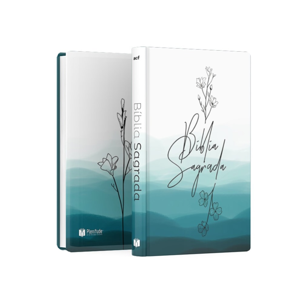 Bíblia Sagrada Flor Azul Evangelismo | ACF | Letra Normal | Capa Dura
