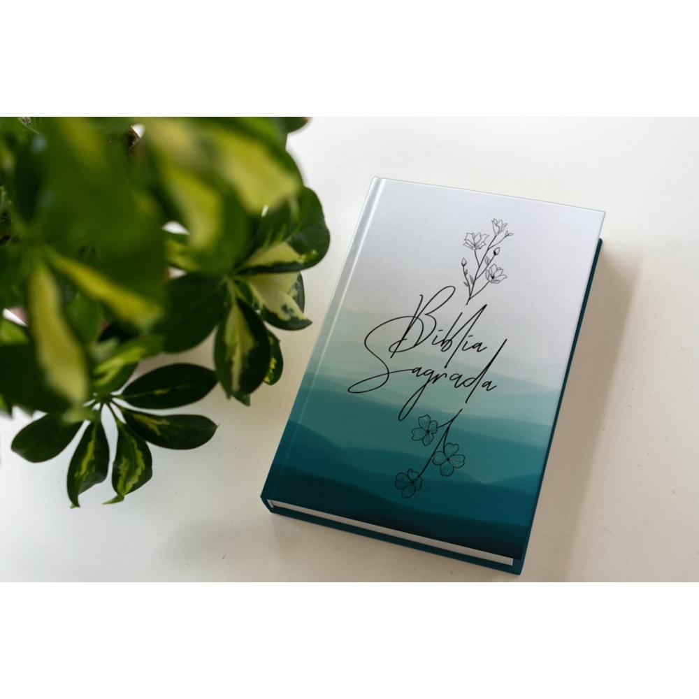 Bíblia Sagrada Flor Azul Evangelismo | ACF | Letra Normal | Capa Dura