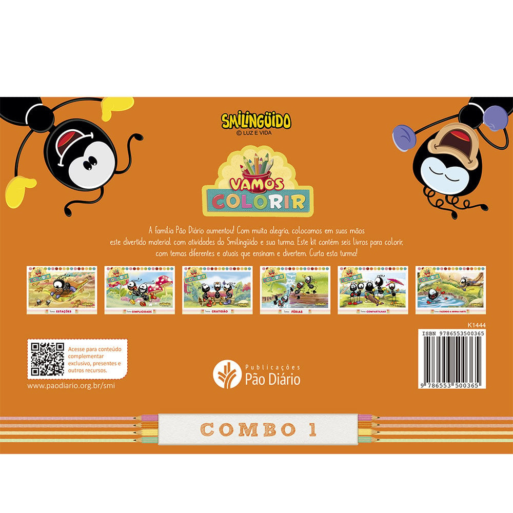 Livros para Colorir Smilinguido | Combo 1 | Com 6 Livrinhos