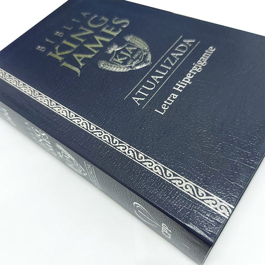 Bíblia King James Atualizada | KJA | Letra Hipergigante | Capa Coverbook Azul