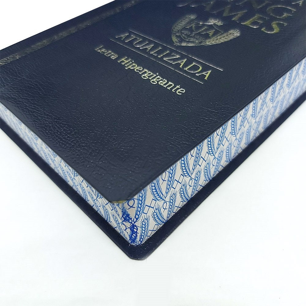 Bíblia King James Atualizada | KJA | Letra Hipergigante | Capa Coverbook Azul