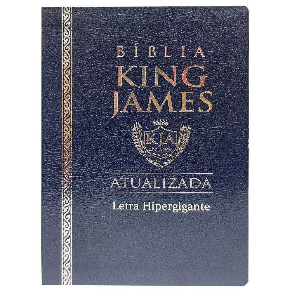 Bíblia King James Atualizada | KJA | Letra Hipergigante | Capa Coverbook Azul