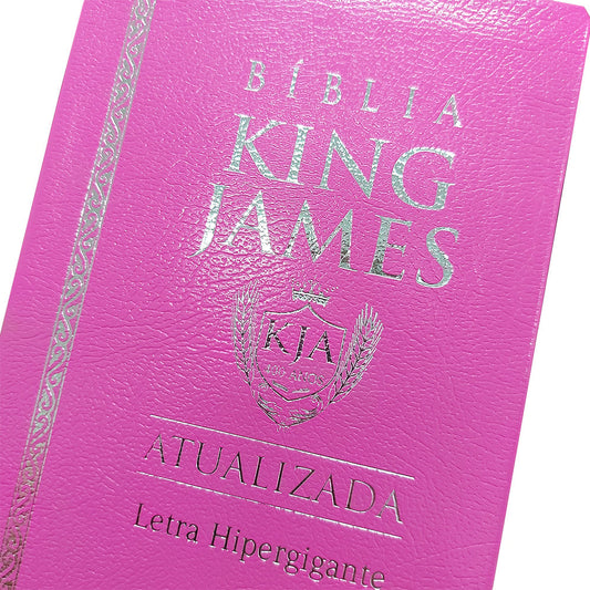 Bíblia King James Atualizada | KJA | Letra Hipergigante | Capa Coverbook Rosa
