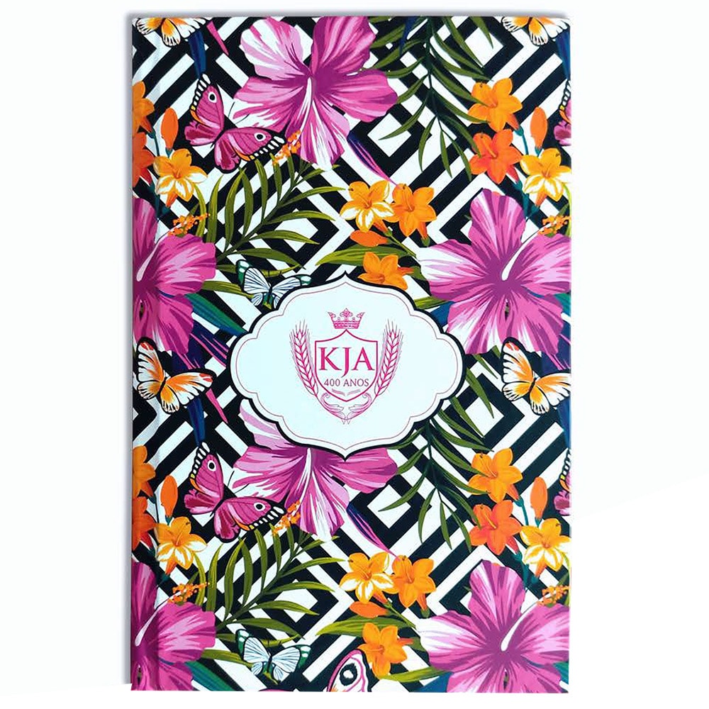 Bíblia Sagrada Slim Flores Hibisco | KJA | Letra Normal | Capa Dura