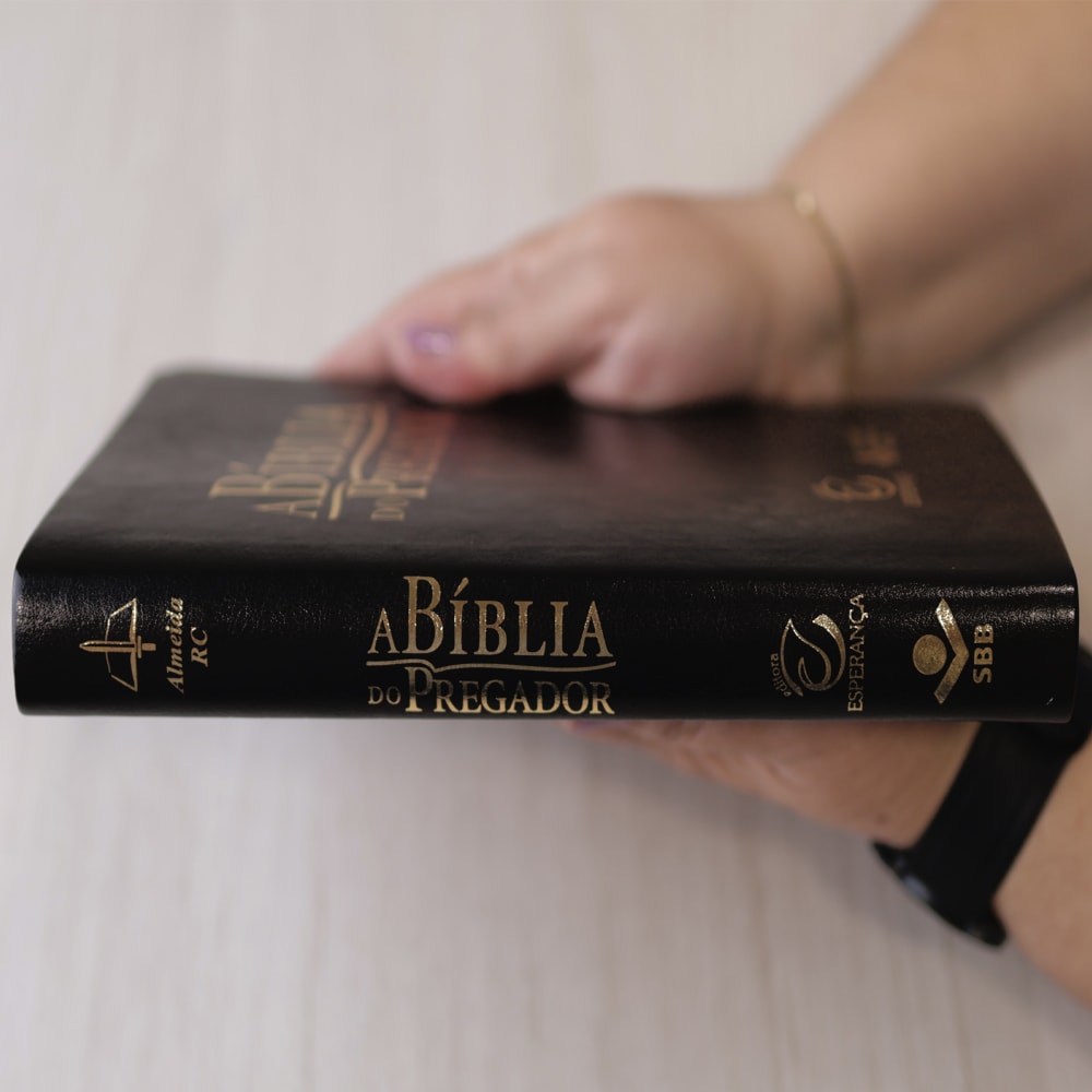 A Bíblia do Pregador | ARC | Letra Normal | Capa PU Preta Nobre