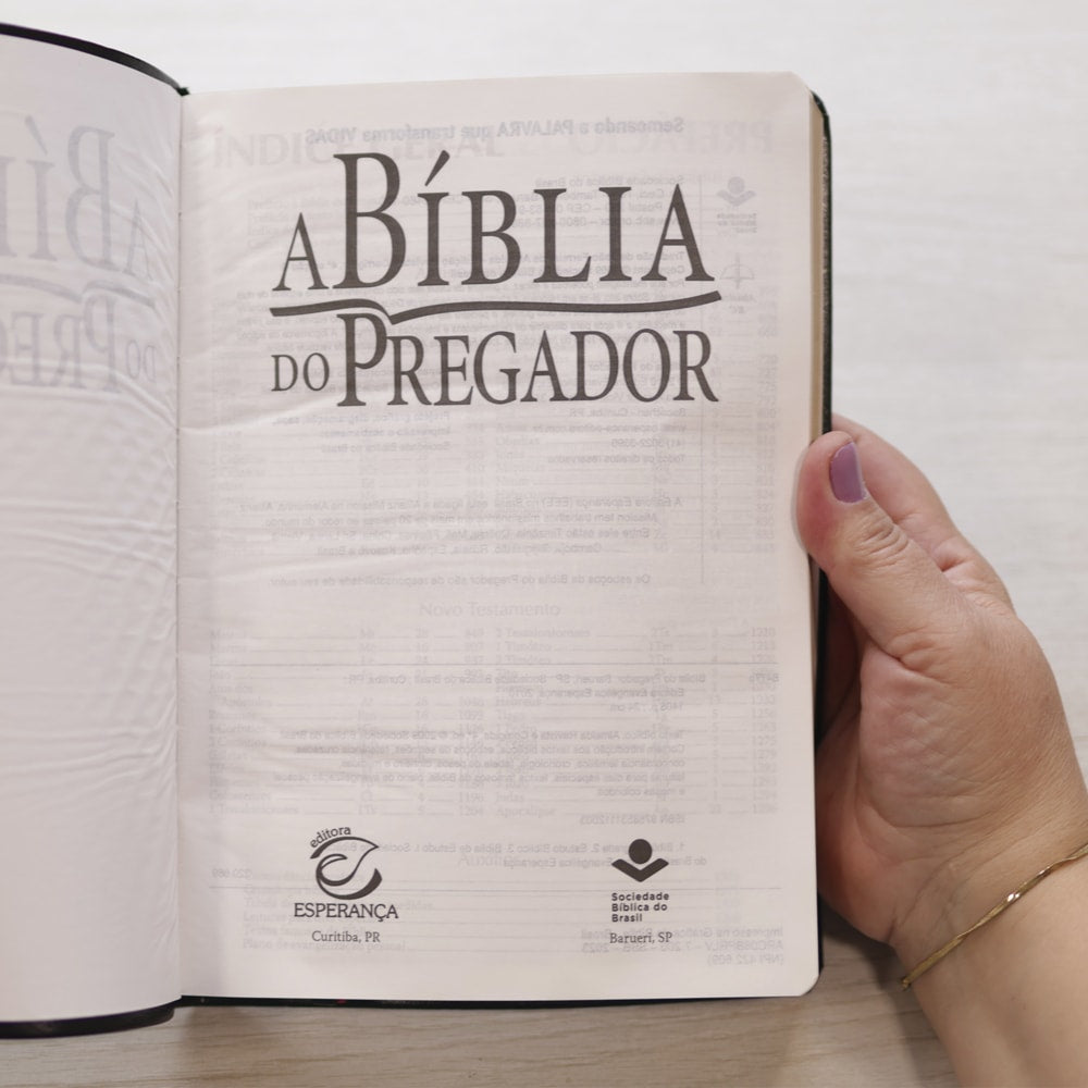 A Bíblia do Pregador | ARC | Letra Normal | Capa PU Preta Nobre