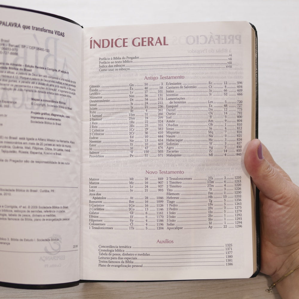 A Bíblia do Pregador | ARC | Letra Normal | Capa PU Preta Nobre