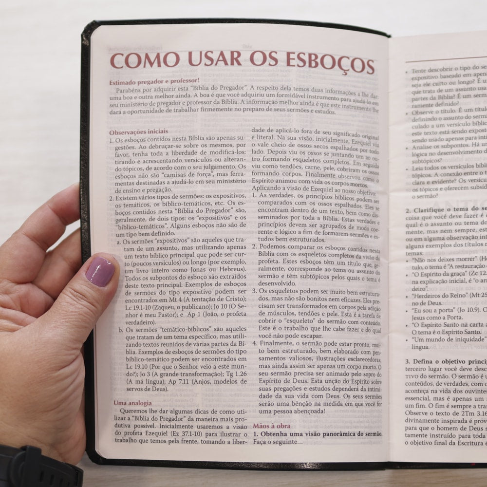 A Bíblia do Pregador | ARC | Letra Normal | Capa PU Preta Nobre
