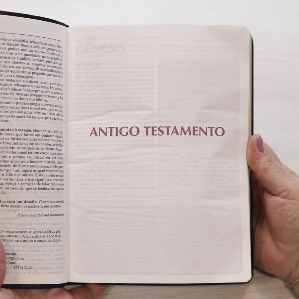A Bíblia do Pregador | ARC | Letra Normal | Capa PU Preta Nobre