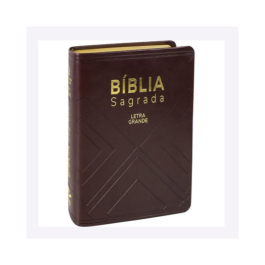 Bíblia Sagrada Média | NAA | Letra Grande | Capa Marrom Luxo