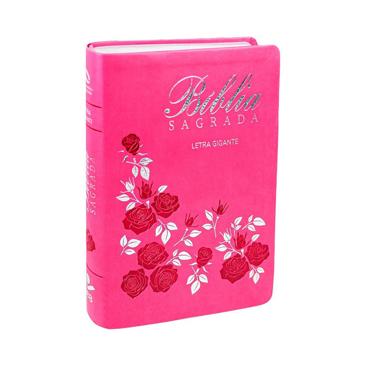 Bíblia Sagrada | NAA | Letra Gigante | Capa Luxo Pink Flores