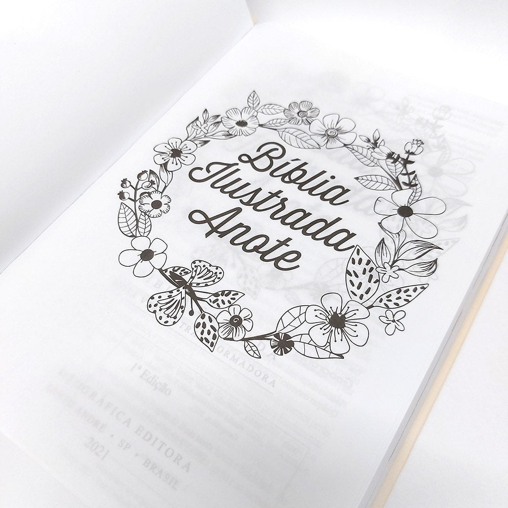 Bíblia Ilustrada Anote Minha Força | NVT | Letra Normal | Capa Dura
