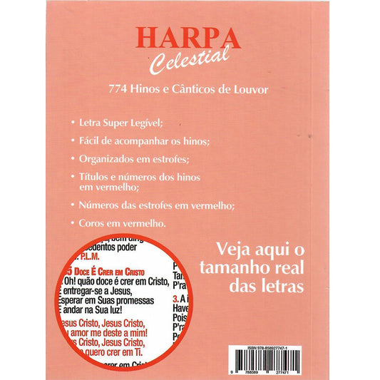 Harpa Celestial 774 |Super Legível | Vaso Cerâmica