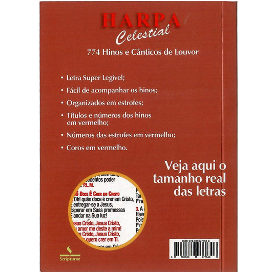Harpa Celestial 774 | Letra grande | Vaso
