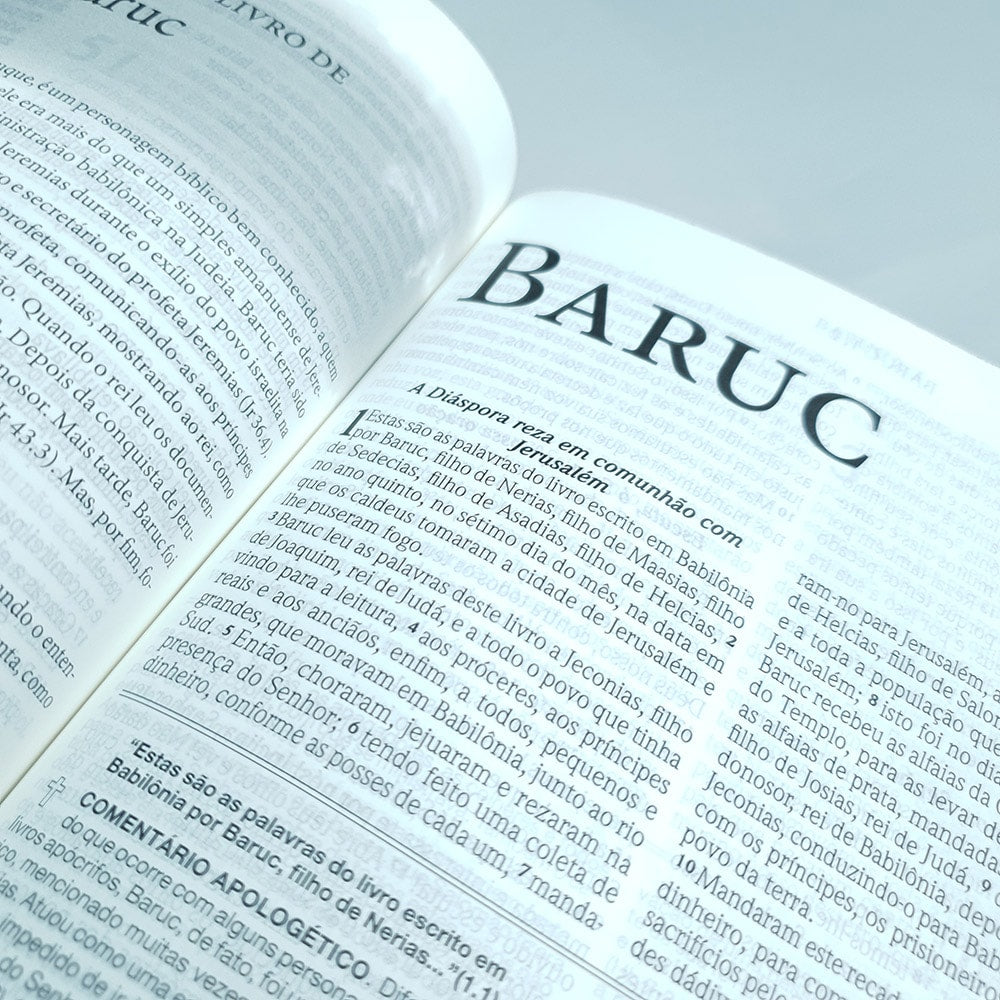 Bíblia de Estudo| Apologética com Apócrifos | Capa Luxo Azul Floral