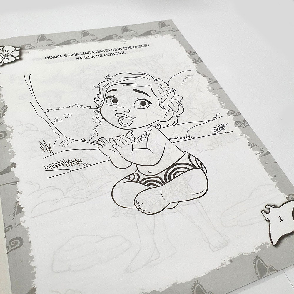 Ler e Colorir com Lápis | Moana | Gigante