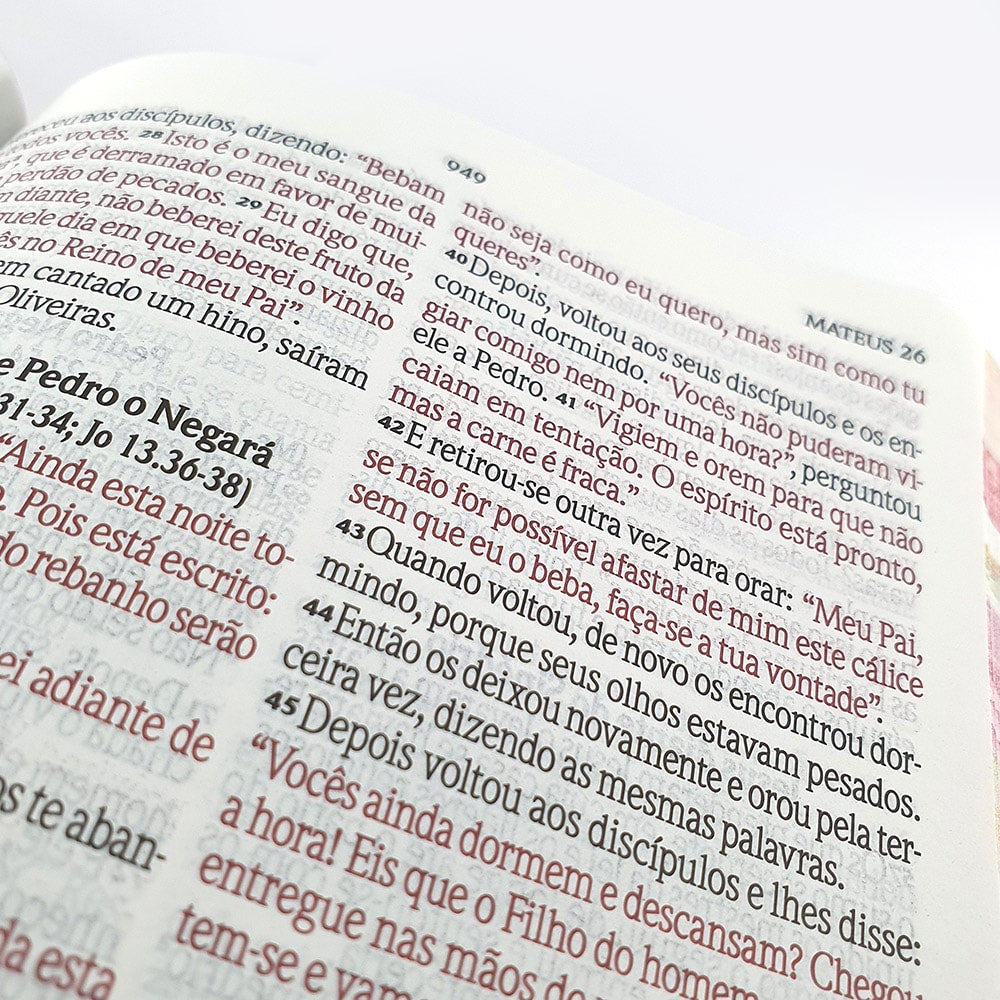 Bíblia Sagrada | Nvi | Letra Grande | Floral Vinho