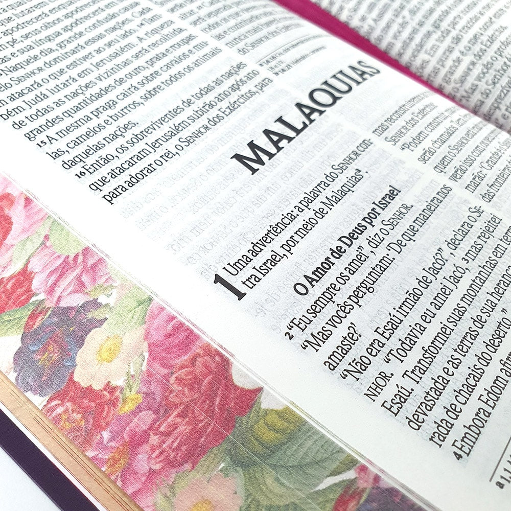 Bíblia Sagrada | Nvi | Letra Grande | Floral Vinho