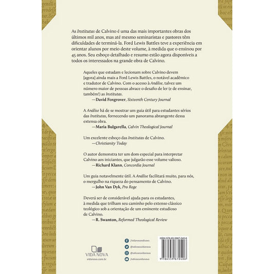 Análise das Institutas da Religião Cristã de João Calvino | Ford Lewis Battles