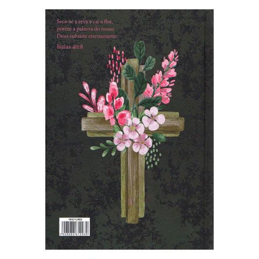 Bíblia Sagrada Letra Jumbo | ARC | Capa Dura Cruz Flores