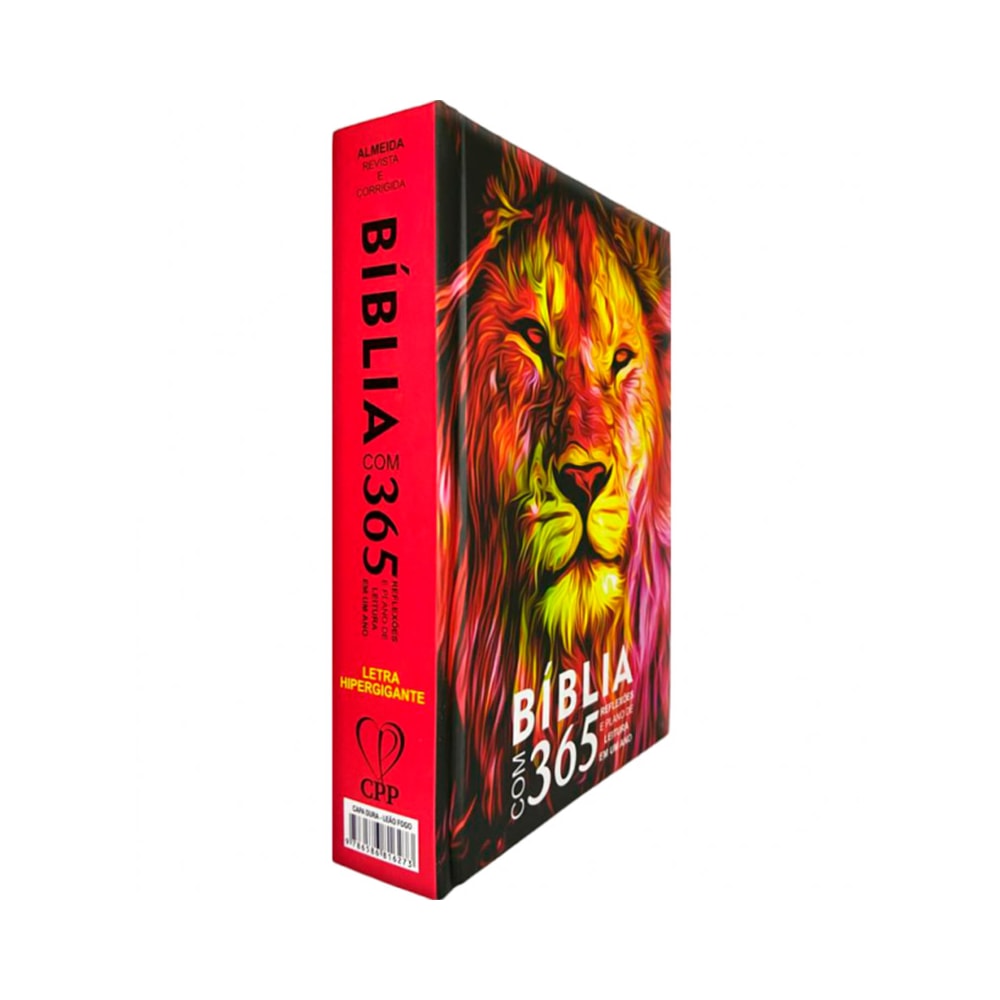 Bíblia com 365 Reflexões e Plano de Leitura | ARC | Hipergigante | Capa Dura Leão