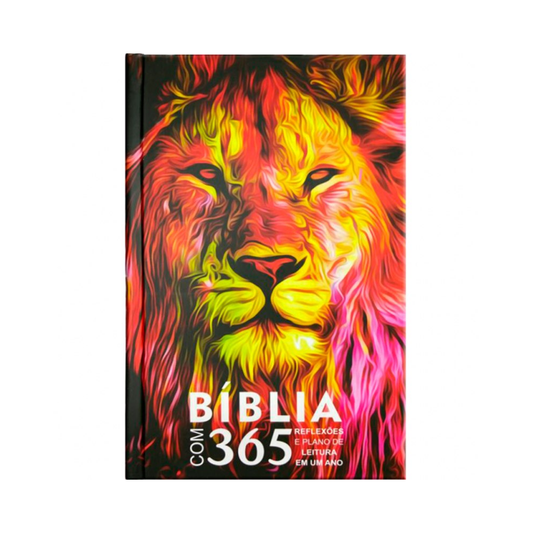 Bíblia com 365 Reflexões e Plano de Leitura | ARC | Hipergigante | Capa Dura Leão
