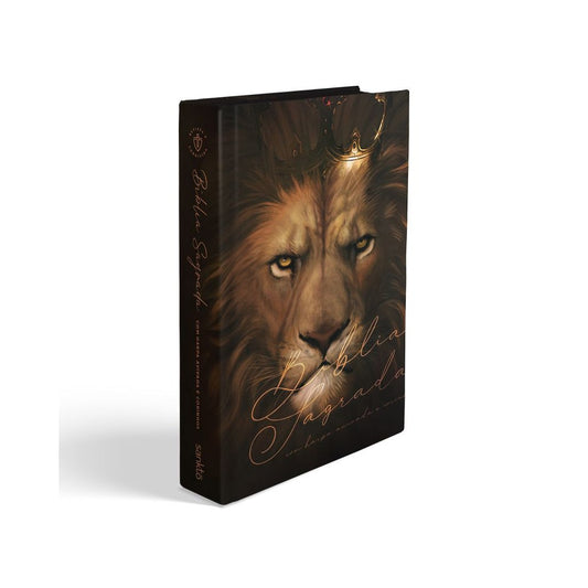Bíblia Sagrada com Harpa Avivada e Carinhos | ARC | Capa Dura Leão Rei