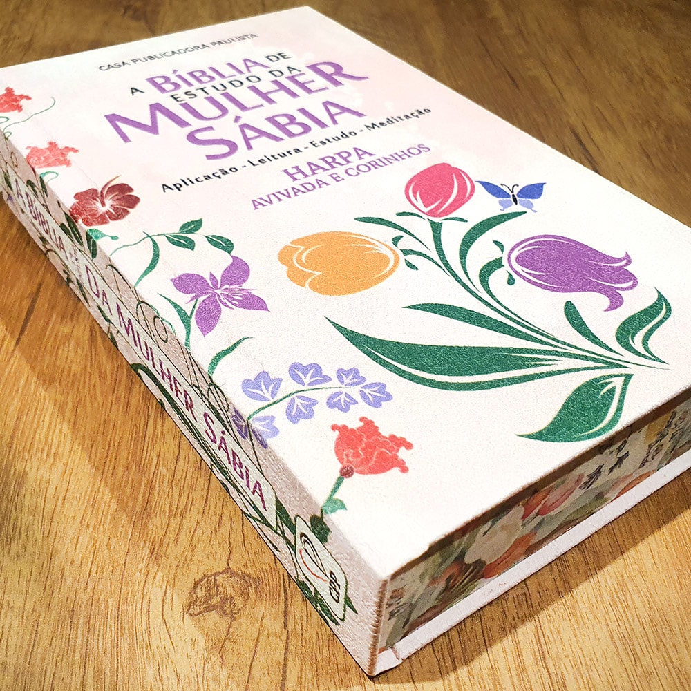 Bíblia de Estudo da Mulher Sábia | ARC | Harpa Avivada | Capa Dura Tulipa Rosas