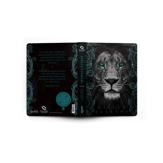 Bíblia Sagrada | NAA | Letra normal | Capa Dura Leão Cinza Turquesa