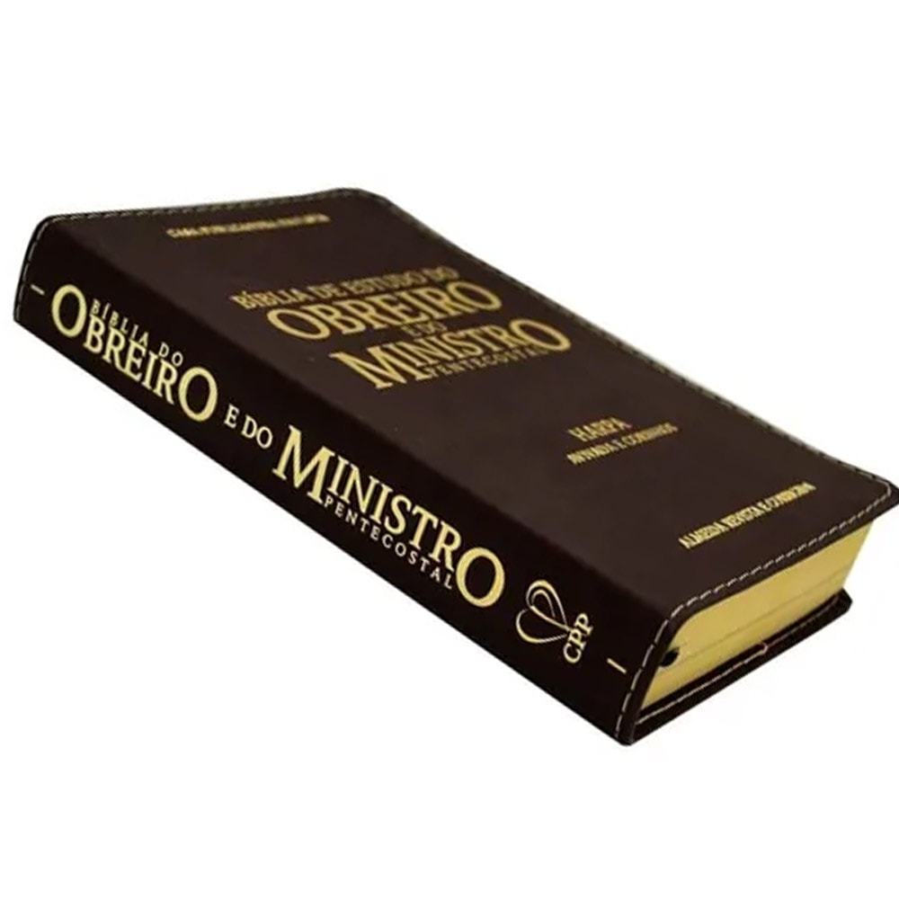 Bíblia De Estudo Do Obreiro Pentecostal | ARC | Harpa Avivada e Corinhos | Capa Luxo Bordo