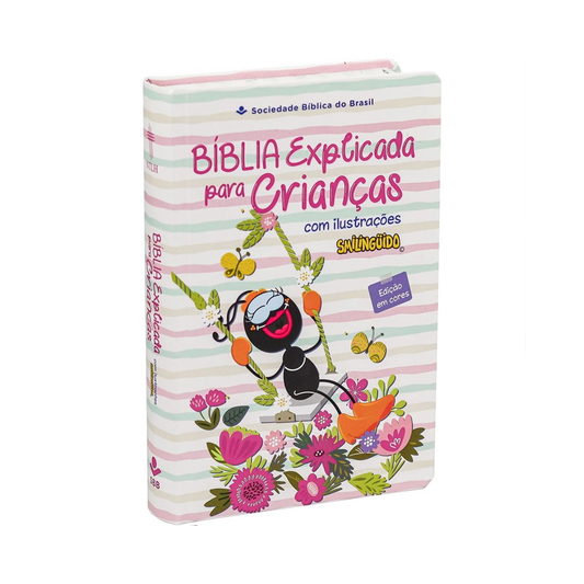 Bíblia Explicada Para Crianças | Smilinguido| NTLH | Capa Dura Rosa