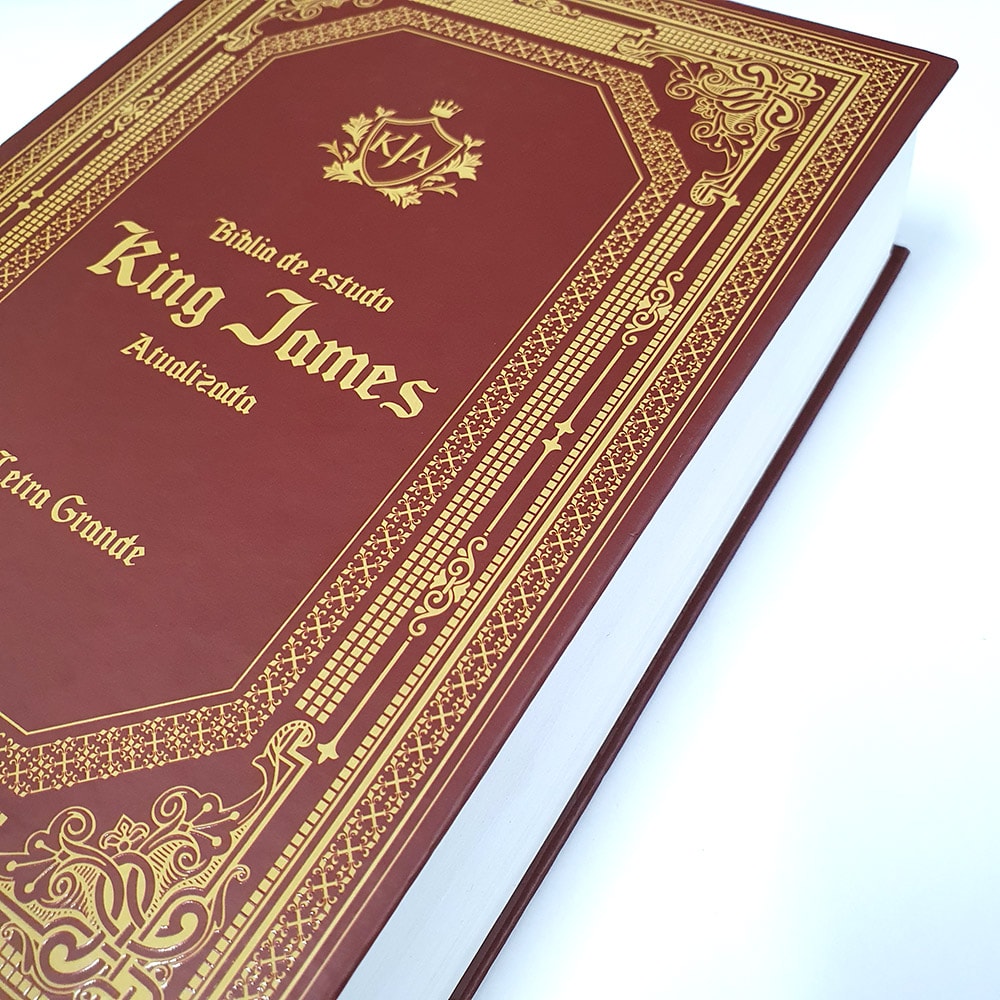 Bíblia de Estudo King James Atualizada | KJA | Letra Grande | Capa Dura Vinho